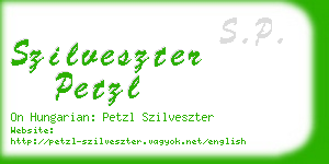 szilveszter petzl business card